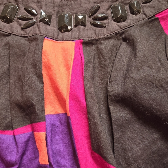 A.N.A A New Approach womans size 2X. Brown purple pink orange geometrical blouse - Picture 3 of 7